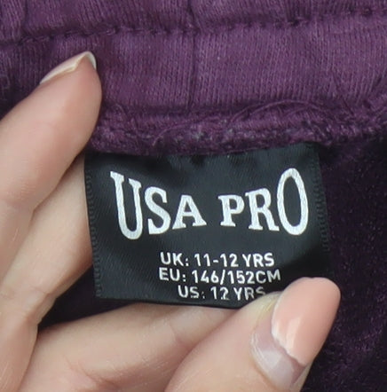 USA Pro Girls Purple Colourblock Jogger Trousers 11-12 Years