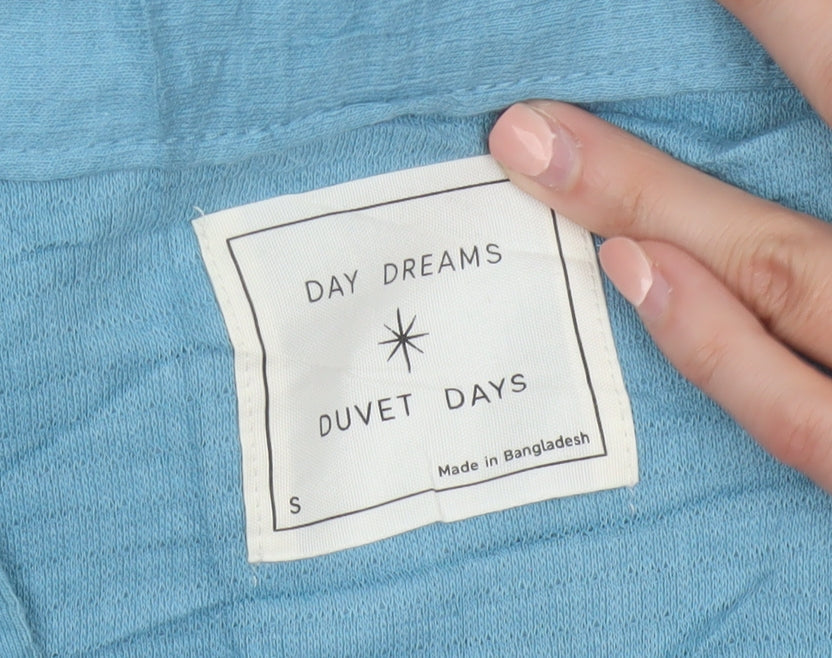 Day Dreams Duvet Days Womens Blue Cotton Kimono Robe Size S