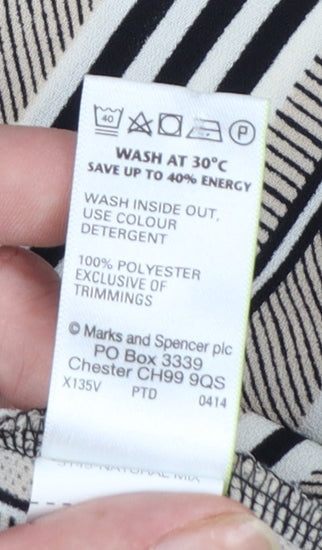 Marks and Spencer Women Beige Geometric Shift Dress Size 12