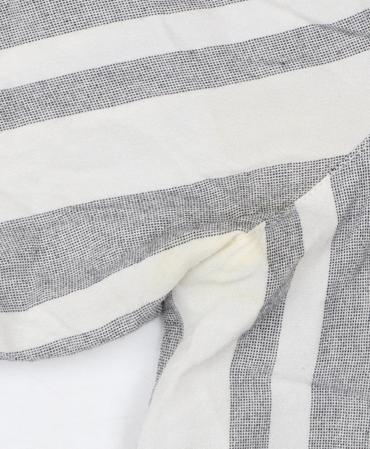 River Island Women Grey Striped Long Sleeve Collared Button-Up Shirt Size 10