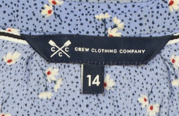 Crew Clothing Company Women’s Blue Floral Sleeveless Tunic Blouse Size 14