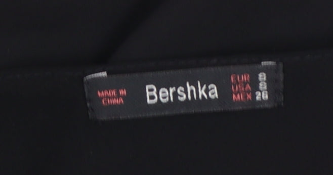 Bershka Women’s Black Wrap Chiffon Sleeveless Blouse Size 6