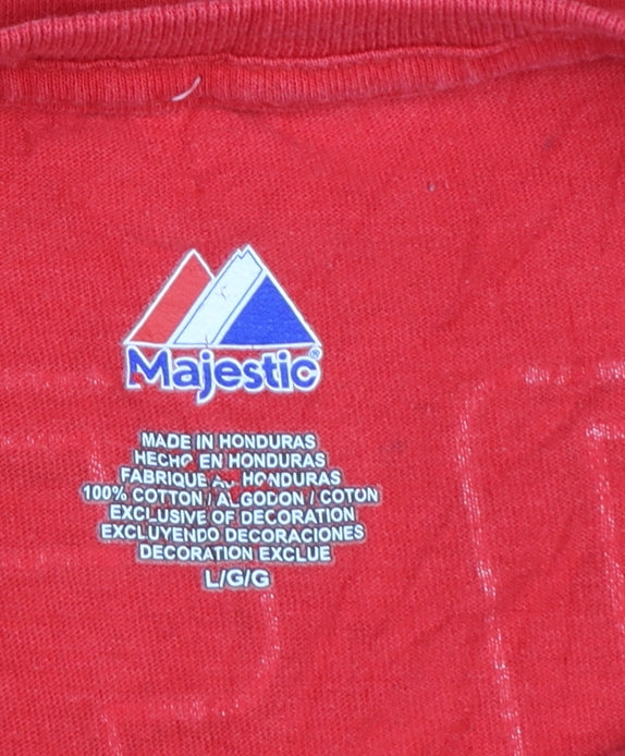 Majestic Men's Red Boston Red Sox Graphic T-Shirt Size L