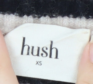 Hush Womens Beige Black Striped Wool Blend Jumper XS