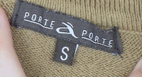 Porte à Porte Women Beige Roll Neck Sleeveless Sequin Jumper S