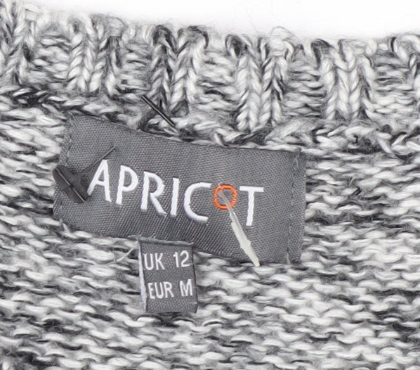 Apricot Women’s Grey Bunny Knit Jumper UK 12 Long Sleeve Pullover