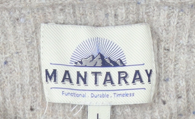 Mantaray Men's Multicoloured Stripe Wool Blend Jumper Size L