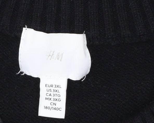 H&M Women's Black White Striped Crew Neck 3XL Pullover Jumper