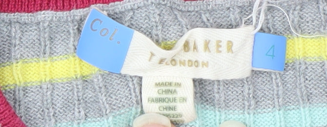Ted Baker Women's Multicoloured Striped Crew Neck Jumper Size 14
