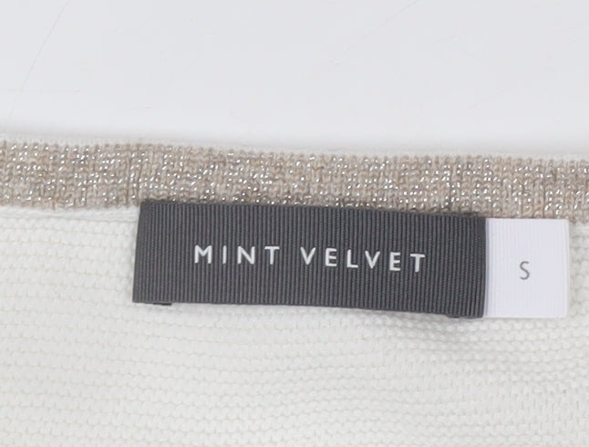 Mint Velvet Women Ivory Star Knit Relaxed Pullover Jumper Size S