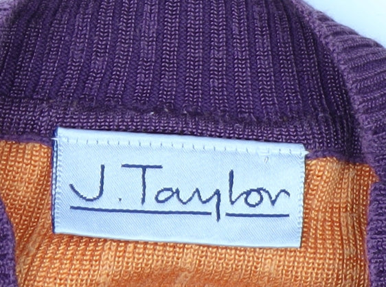 J. Taylor Womens Multicoloured Striped Mock Neck Sleeveless Top Size 12