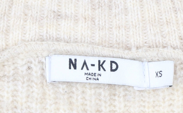 NA-KD Women’s Beige XS Cardigan Button Knit Autumn Layer