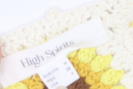 High Spirits Women's Yellow Crochet Sunflower Camisole Top Size 8