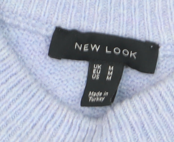 New Look Women's Blue NYC Crew Neck Knit Pullover Jumper Size M