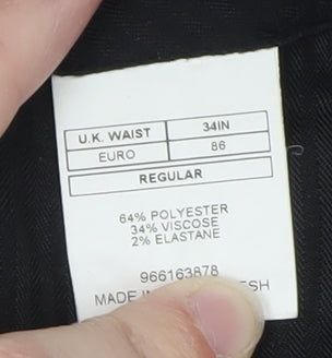 Moss 1851 Men's Black 34in Tailored Fit Dress Pants Trousers