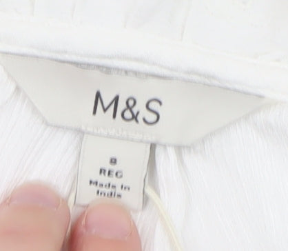 Marks and Spencer Women’s White Viscose Tunic Blouse Size 8