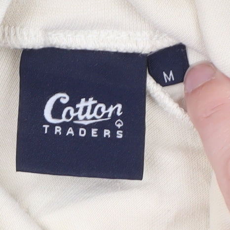Cotton Traders Men's Beige Long Sleeve Roll Neck T-Shirt Size M