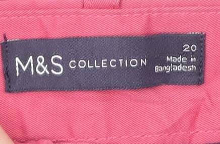 Marks and Spencer Women's Pink Chino Trousers Size 20