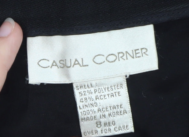 Casual Corner Women's Black Size 8 High Rise Pleated Trousers