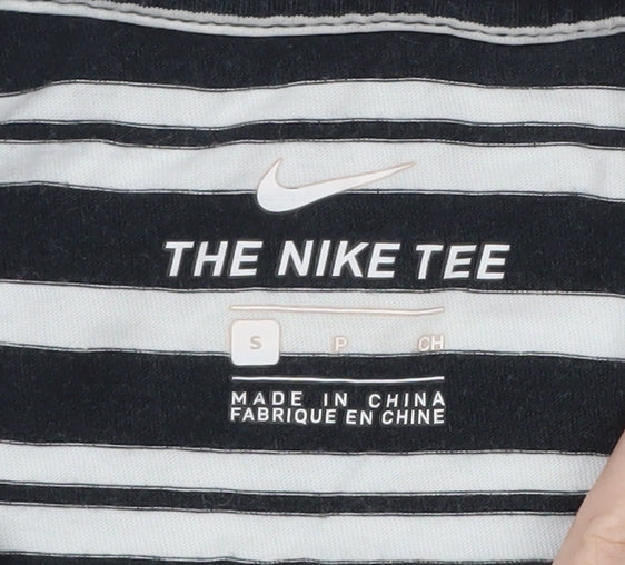 Nike SB Men's Black White Striped Crew Neck Short Sleeve T-Shirt S