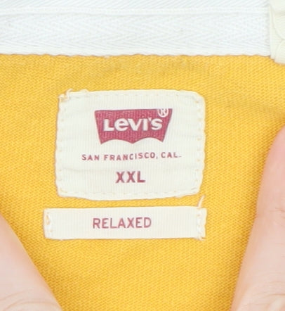 Levi's Men's Yellow Long Sleeve Relaxed Fit Polo XXL