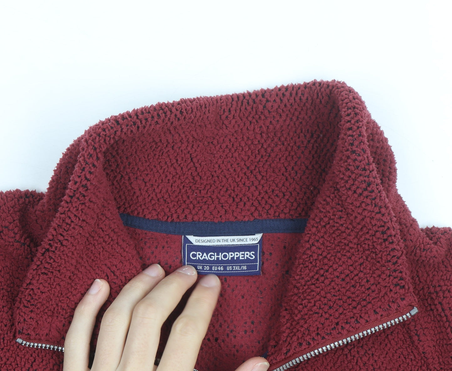 Craghoppers Women Red Fleece 1/2 Zip Pullover Jumper Size 20