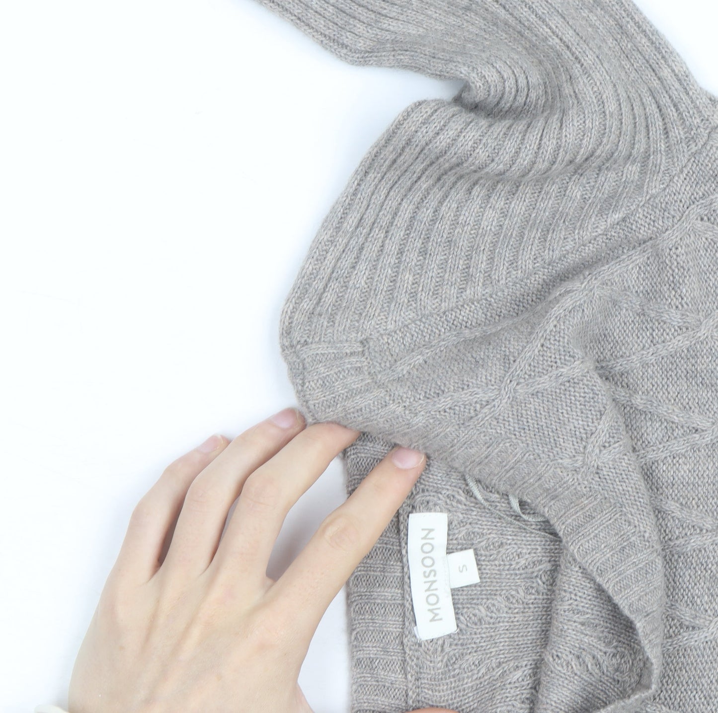 Monsoon Women’s Grey Wool Angora Knit Jumper Dress Size S
