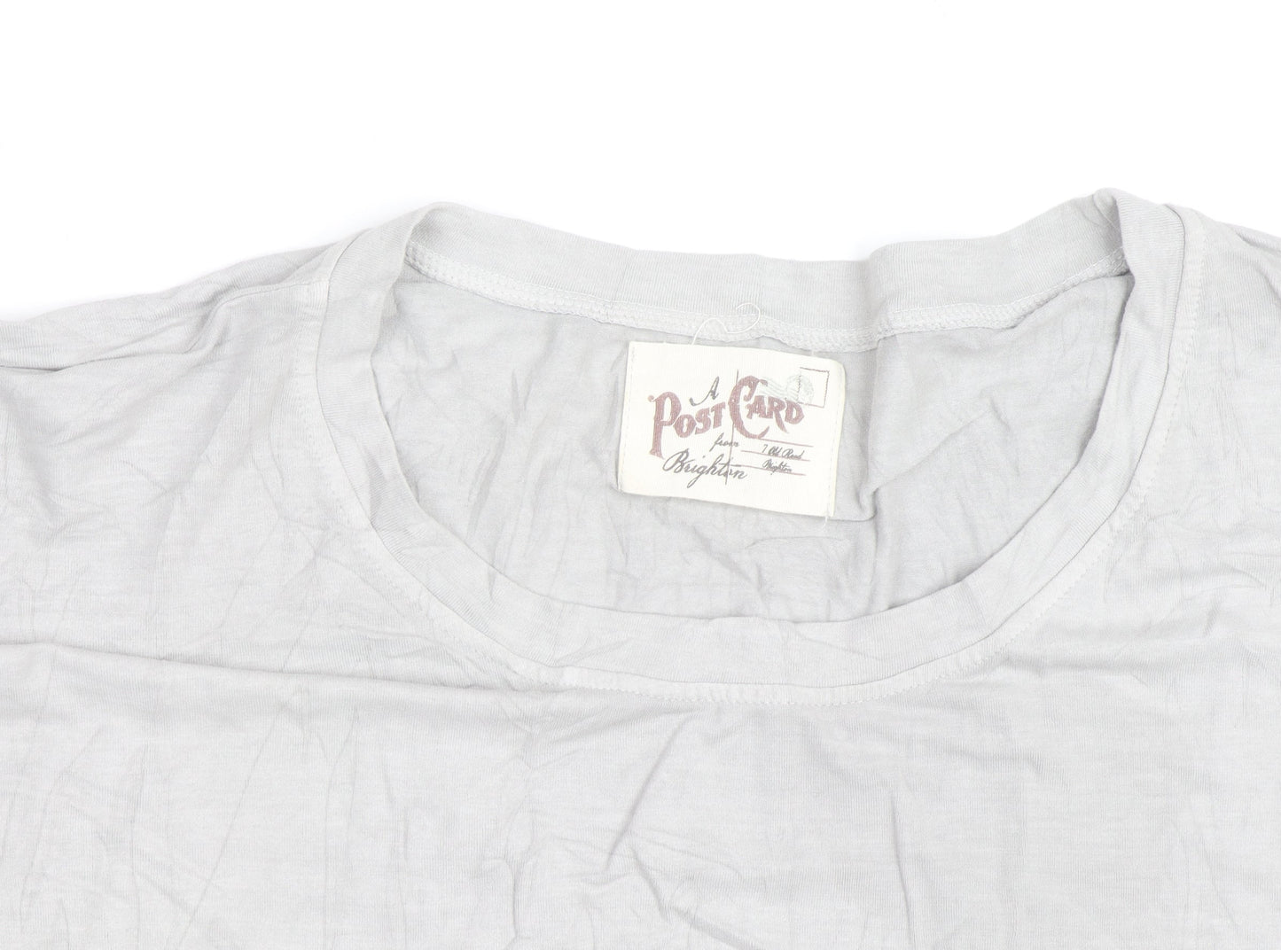 A Postcard From Brighton Women's Grey Tunic Top Size 12 Relaxed Fit Pleated Hem