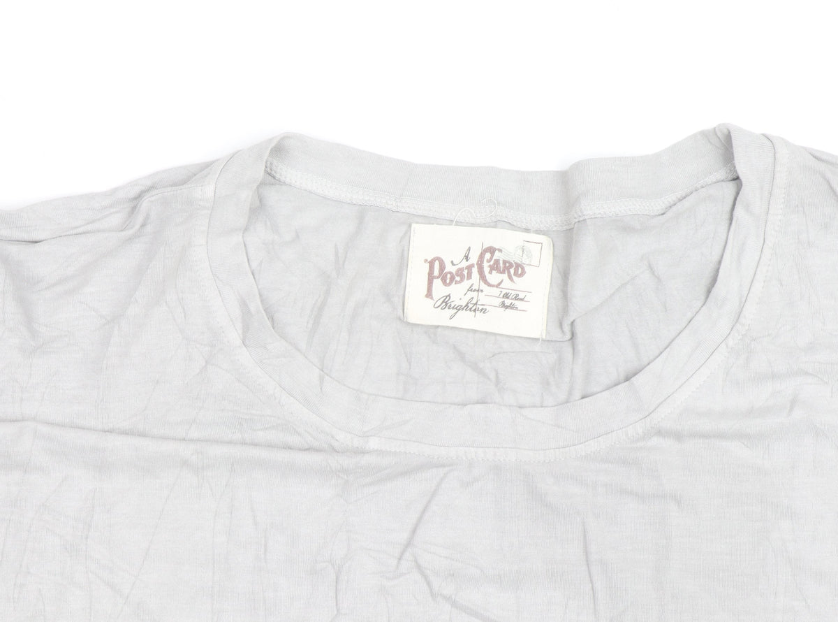 A Postcard From Brighton Women's Grey Tunic Top Size 12 Relaxed Fit Pleated Hem