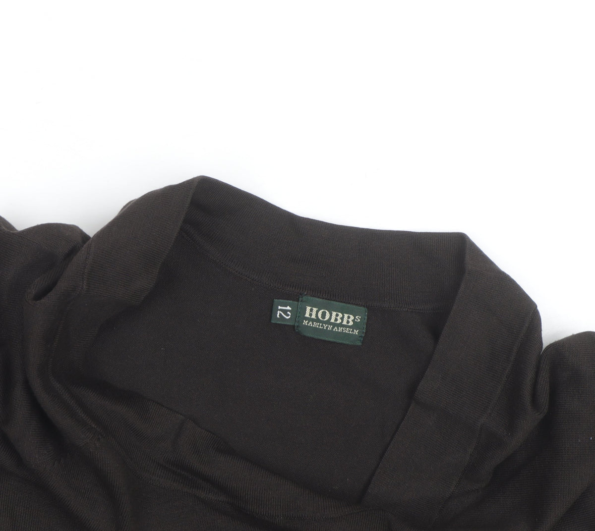 Hobbs Women’s Black Cotton Boat Neck Pullover Jumper Size 12