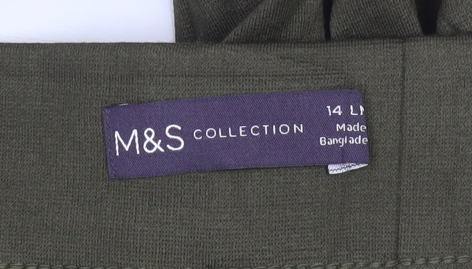Marks and Spencer Women’s Green Stretch Jersey Trousers Size 14