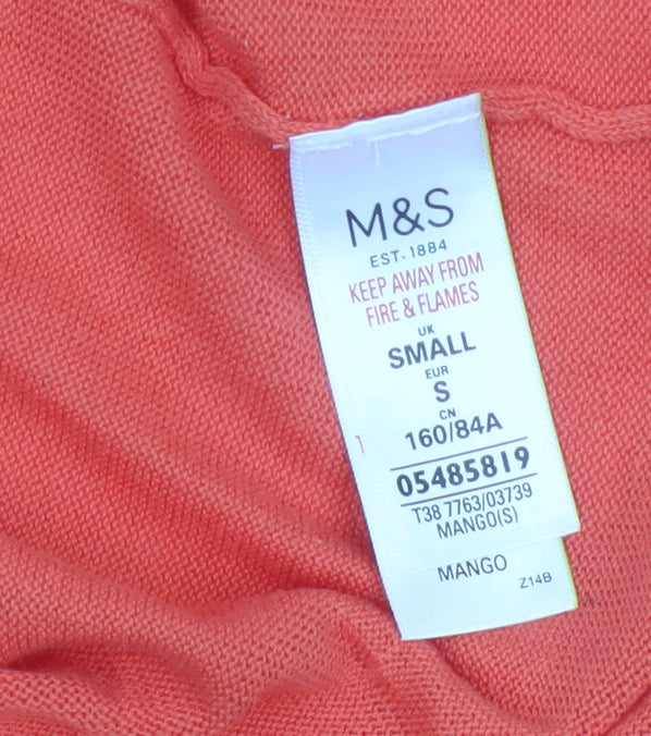 Marks and Spencer Women’s Orange Cotton Long Sleeve Cardigan Size S