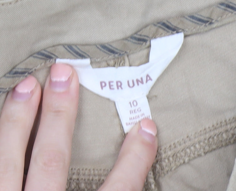 Marks and Spencer Per Una Women's Beige Size 10 Chino Trousers