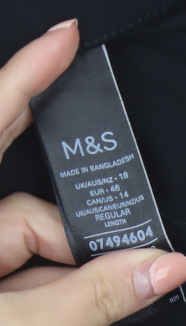 Marks and Spencer Women Black Size 18 Regular Fit Stretch Leggings