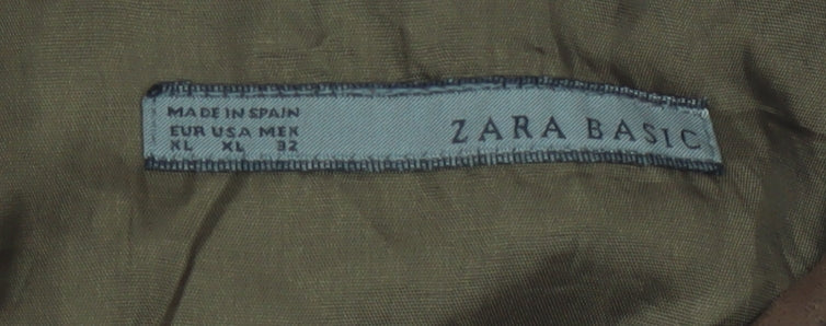 Zara Women Brown XL Shift Knee Length Sleeveless Dress