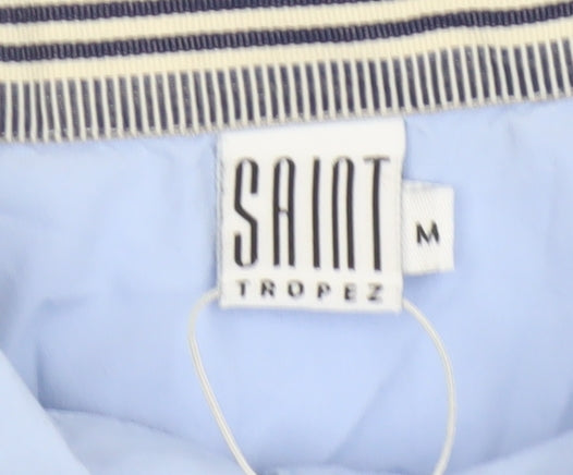 Saint Tropez Women Blue Cotton Shirt Medium Casual Smart Blouse