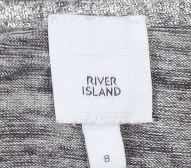 River Island Women's Silver Metallic T-Shirt Dress Size 8