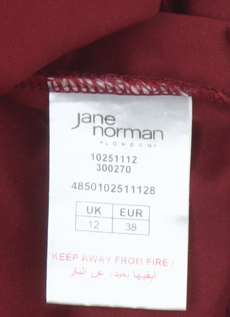Jane Norman Women’s Red Lace Cold Shoulder Blouse UK 12