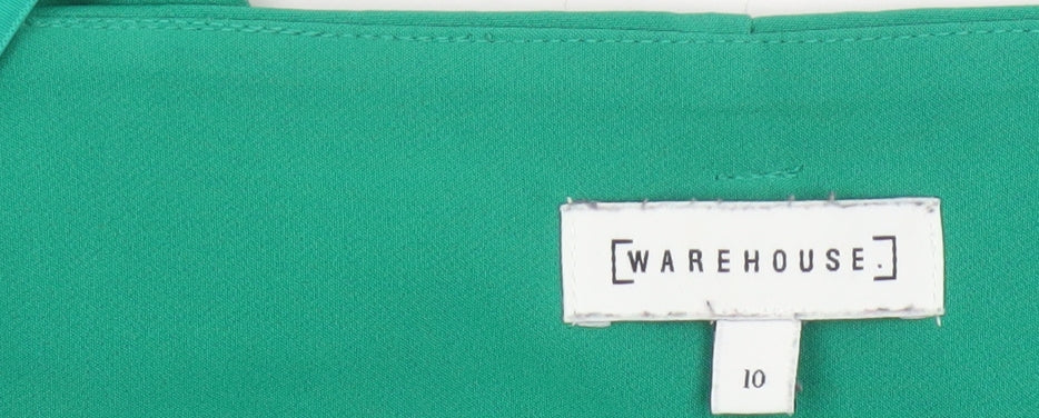 Warehouse Women’s Green Paperbag Belted Tapered Trousers UK 10