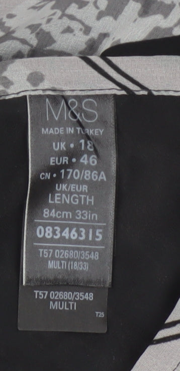 Marks and Spencer Women’s Multicoloured A-Line Midi Skirt Size 18