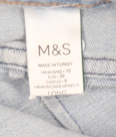 Marks and Spencer Women Blue Mom Jeans Size 10 Tall High Rise