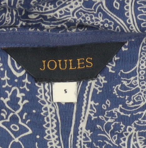 Joules Women Blue Paisley Midi Fit & Flare V-Neck Dress Size S
