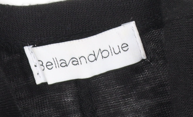 Bella and Blue Women's Black Long Sleeve Ruffle Hem Shift Dress Size S