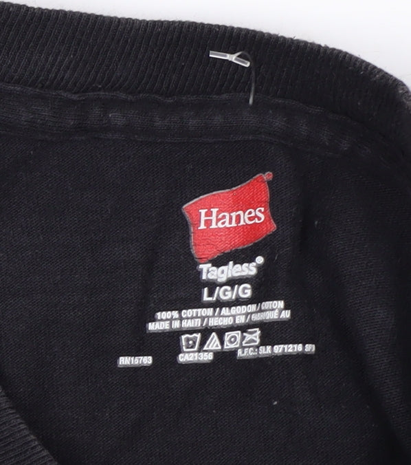 Hanes Men Black L 2009 Top Gun World Series Long Sleeve T-Shirt