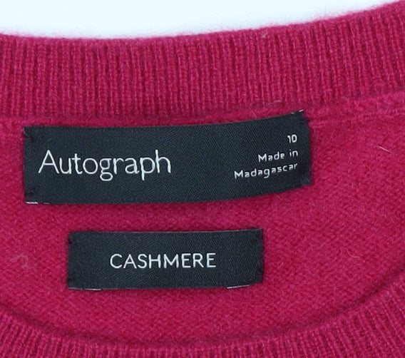 Marks and Spencer Women’s Pink Cashmere Crew Neck Jumper Size 10