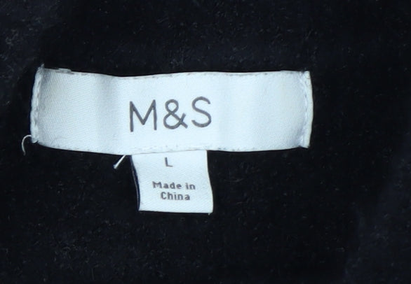 Marks and Spencer Women’s Black Mock Neck Wool Blend Jumper L