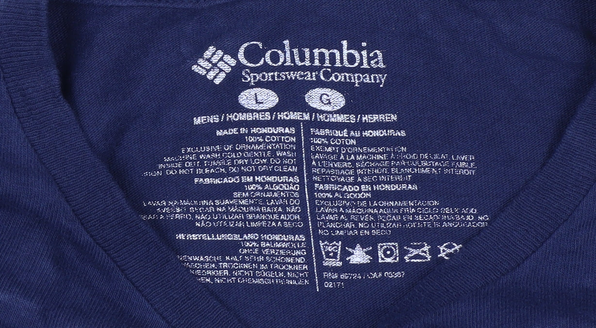 Columbia Men's Blue PHG Long Sleeve Cotton Hunting T-Shirt Size L