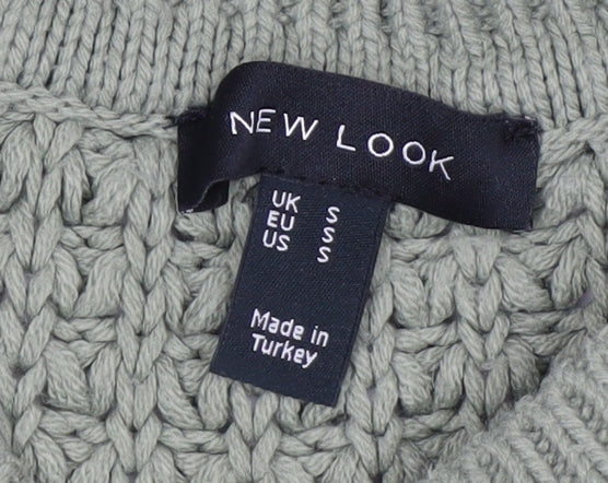 New Look Women's Green Chunky Knit Relaxed Pullover Jumper Size S