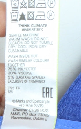 Marks and Spencer Women Blue Slim Ankle Trousers Size 16 Regular