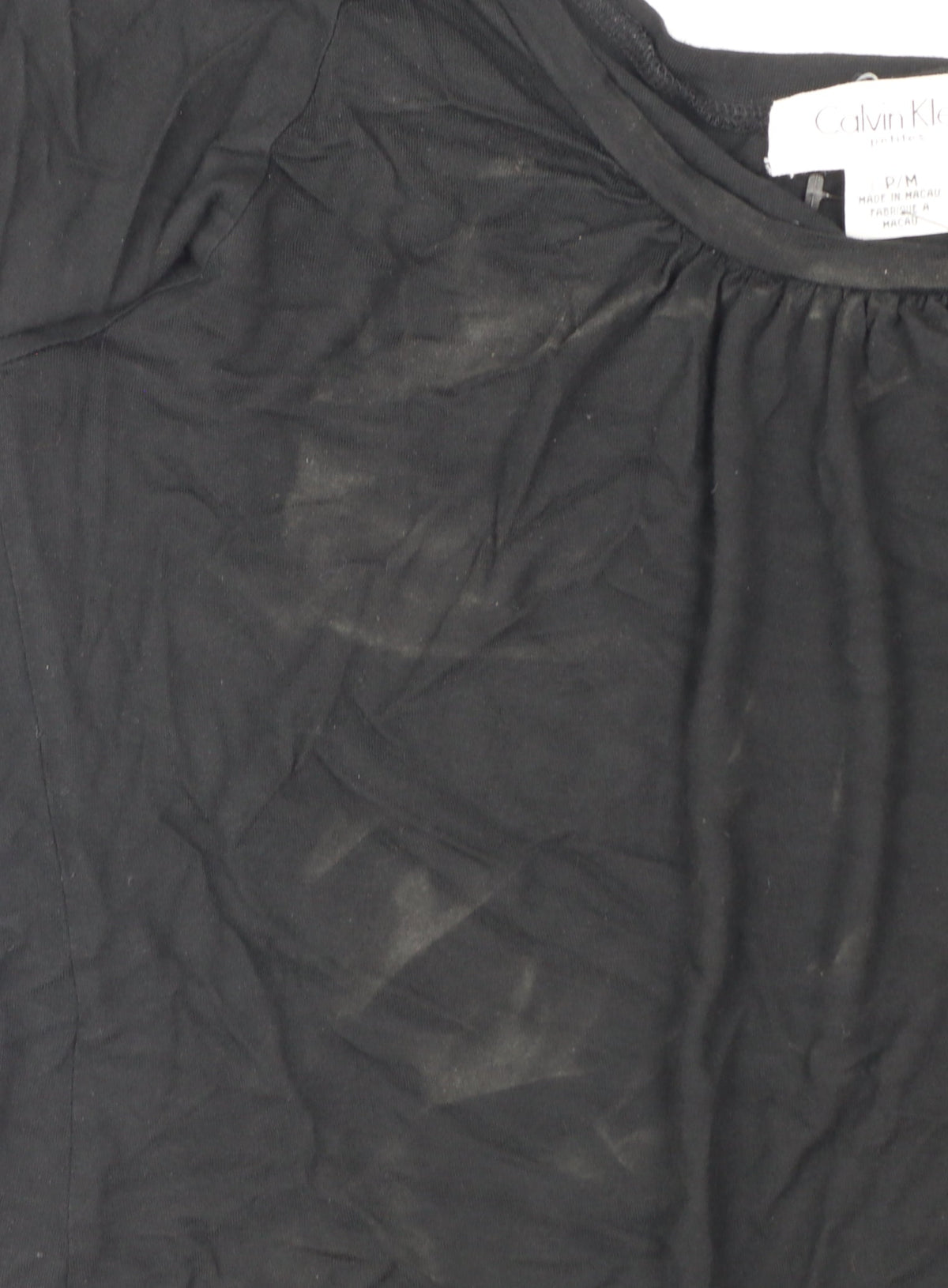 Calvin Klein Women's Black Petites M Scoop Neck Puff Sleeve Blouse
